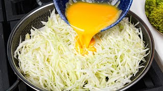 Cabbage with eggs tastes better than meat Easy quick and very delicious dinner recipe [upl. by Genia]