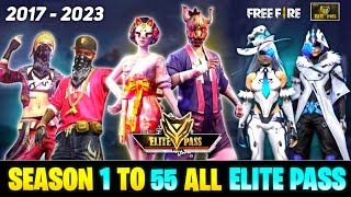 ALL ELITE PASS FREE FIRE  FREE FIRE SEASON 1 TO SEASON 55 ALL ELITE PASS FULL VIDEO  ELITE PASS [upl. by Inohs]