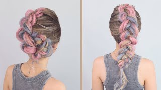 How To Plait Colorful Clip In Hair Extensions [upl. by Claudia874]