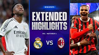 Real Madrid vs AC Milan Extended Highlights  UCL League Phase MD 4  CBS Sports Golazo [upl. by Bonine439]