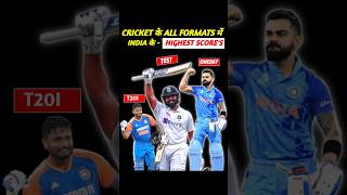 Cricket के All Formats में India के Highest Scores 🔥 [upl. by Eiramana]