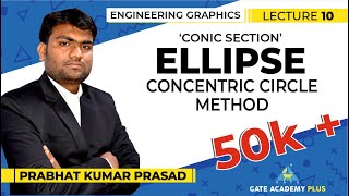 Engineering Graphics  Ellipse  Concentric Circle Method Lecture 10 [upl. by Tomkiel]