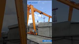 10 Ton Single Girder Gantry Crane For Handling Precast Concrete in Russia [upl. by Nnywg]