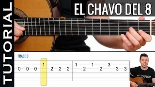 como tocar CHAVO DEL 8 en guitarra FACIL Principiantes y novatos acústica o criolla tutorial [upl. by Alaj410]