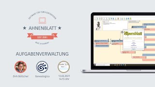 Genealogica 2021  Impulsvortrag 3 Ahnenblatt  Aufgabenverwaltung [upl. by Neelrad328]