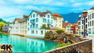 INTERLAKEN SWITZERLAND WALKING TOUR 4K 60 FPS  THE MOST BEAUTIFUL SWISS TOWNS [upl. by Haimehen]