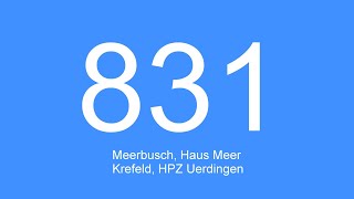 Video Linie 831  Meerbusch Haus Meer  Krefeld HPZ Uerdingen  2021 [upl. by Alexander824]