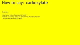 How to pronounce carboxylate by british speaker [upl. by Anahsed]