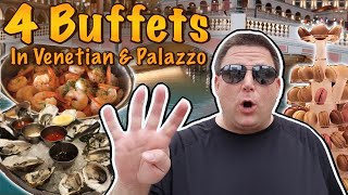 4 Buffets in Venetian and Palazzo Las Vegas [upl. by Adnoek]