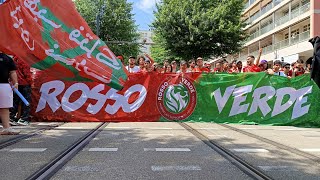 MarocArgentine 🇲🇦🇦🇷 Rossoverde Fan Walk SaintEtienne 🇫🇷🇲🇦 [upl. by Merrielle350]