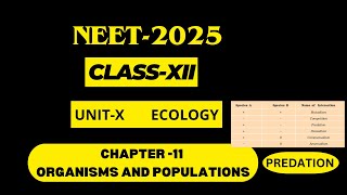 ECOLOGY CLASS12  CHAPTER11 ORGANISMS AND POPULATIONS  NEET2025  POPULATION INTERACTIONS [upl. by Falk263]