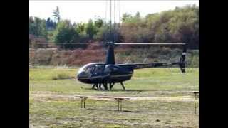 Helikopter Robinson R44 Raven II Start und Landung Hubschrauber Rundflug [upl. by Neehs]