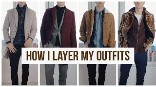 Layering FallWinter Mens Outfits  Men’s Fashion  Outfit Ideas [upl. by Nnahgiel972]