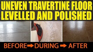 Levelling Uneven Travertine Floor Tiles in Swansea [upl. by Ahsial413]