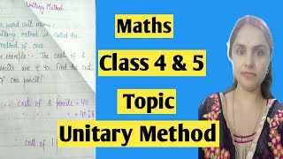 Unitary Method for class 4 amp 5  Maths for class 4 amp 5 [upl. by Nelleus9]