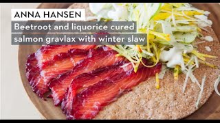 Anna Hansen Crispbread Recipes Beetroot amp Liquorice Cured Gravlax [upl. by Hardy]