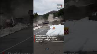 Japan Earthquake Eyewitness escapes landslide in Wajima [upl. by Uile]