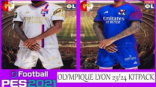 ❌PES 2021❌  KITS  OLYMPIC LYON 20232024 ⚽️👕 [upl. by Nnep]