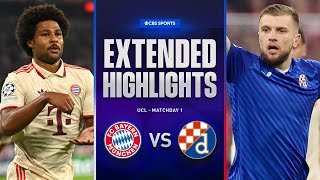 Bayern Munich vs Dinamo Zagreb Extended Highlights  UCL League Phase MD 1  CBS Sports Golazo [upl. by Eihcir523]