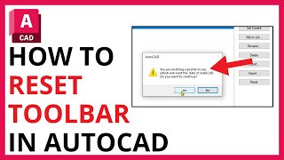 How to Reset Toolbar in AutoCAD QUICK amp EASY [upl. by Eciened]