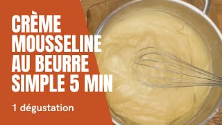 Recette crème mousseline facile en 5 Minutes  Creme für Torten 🍰 [upl. by Oecam]