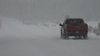 Snow sticking at higher elevations snow plowing underway [upl. by Siahc]