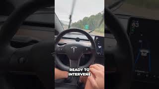 Tesla Autopilot ☔️ Amazing Performance in Rain 🚗💨 [upl. by Anaujat783]