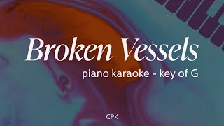 Broken Vessels Amazing Grace  Hillsong Worship  Piano Karaoke Original Key of G [upl. by Aneda]