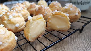 Recette des chouquettes à la crème pâtissière sans cuisson [upl. by Nyliak]