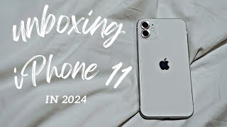 ＊✿❀ Unboxing iPhone 11 white in 2024 ❀✿＊ [upl. by Massingill32]