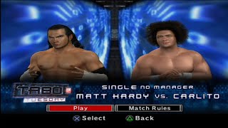 WWE SmackDown vs Raw 2007  Matt Hardy vs Carlito [upl. by Yelkrab]