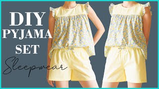 DIY Pyjama Set  How To Make Sleepwear  Sewing Clothes Tutorial [upl. by Dubenko]