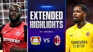 Bayer Leverkusen vs AC Milan Extended Highlights  UCL League Phase MD 2  CBS Sports Golazo [upl. by Greenfield]