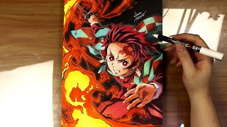 Como Desenhar  Drawing TANJIRO  Demon Slayer  Kimetsu no Yaiba shorts [upl. by Ochs]