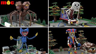 LEGO CURSED THOMAS SHED 17 vs HOUSE HEAD 4 MONSTER vs HUGGY WUGGY  The Amazing Digital Circus POMNI [upl. by Aiveneg]