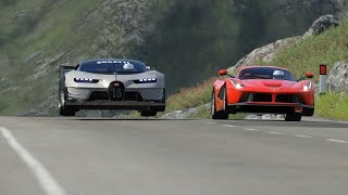 Bugatti Vision GT vs Ferrari LaFerrari at Highlands [upl. by Ahsinut]