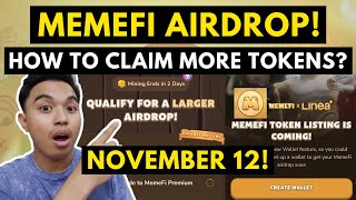 MEMEFI AIRDROP IS COMING HOW TO CLAIM MORE TOKENS AND QUALIFY FOR AIRDROP IN MEMEFI NOVEMBER 12 [upl. by Bj763]