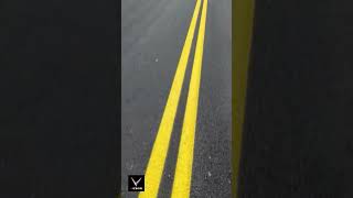 Double Solid Yellow Lines Road Marking VEZOS ROADMASTER 50 roadmarking [upl. by Fraase]