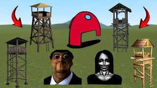 Obunga Scary Among Nextbot And Kuchisake Onna Vs Towers in Garrys Mod [upl. by Ahsenaj]