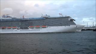 Cruiseschip de Royal Princess verlaat Rotterdam [upl. by Nosdrahcir803]