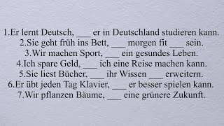 für damit um…zu ziel und Zweck ausdrücken Dativ Akkusativ A1 A2 B1 [upl. by Seton244]