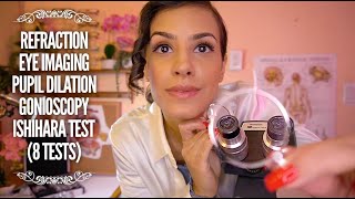 ASMR 8 Sleepy Eye Exams  Lens 1 or 2  Retinal Imaging  Dilation  Cranial Nerve Exam [upl. by Micaela]