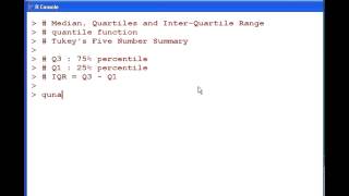 R Tutorial  Median Quartiles and IQR [upl. by Katharina]