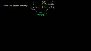 Rationalizing Denominators with Conjugates [upl. by Queen]