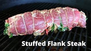 Stuffed Flank Steak on Big Green Egg  Grilled Flank Steak with Malcom Reed [upl. by Strader]