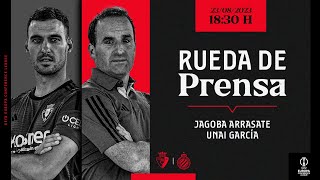 Rueda de prensa de JArrasate y UGarcía previa al Osasuna vs Club Brugge  23082023 [upl. by Eibber]