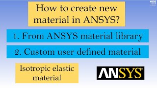 How to add new material in ANSYS workbench  ANSYS tutorials for beginners [upl. by Alian]