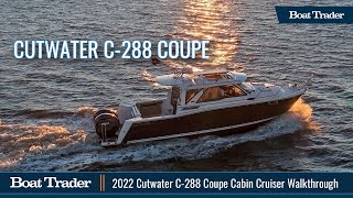 Cutwater C288 Coupe Cabin Cruiser  Full Walkthrough Review [upl. by Plath692]