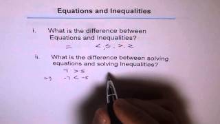 Difference Between Equation And Inequalities [upl. by Bartosch]