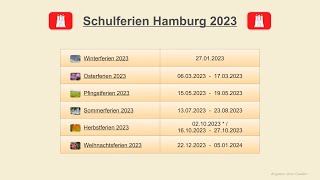 Schulferien Hamburg 2023 [upl. by Uhsoj845]